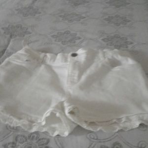 White denim shorts